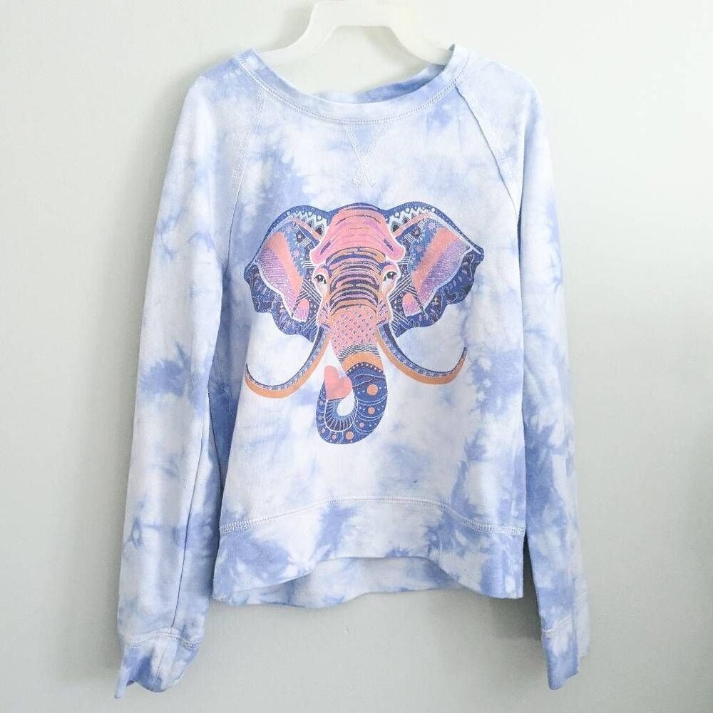 Mudd Girls Tie Dye Elephant Crew Neck Sweatshirt